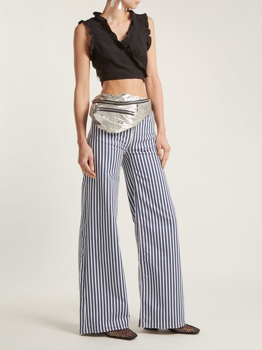 Mega Loon high-rise wide-leg striped jeans展示图