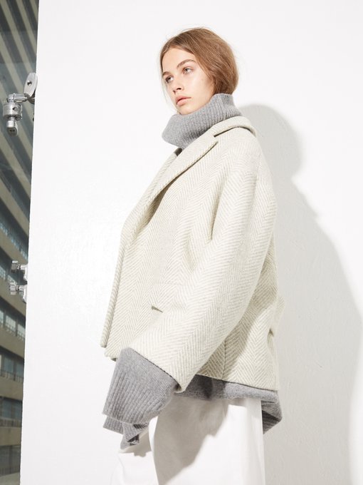 Cropped herringbone-wool blanket coat | Raey | MATCHESFASHION UK