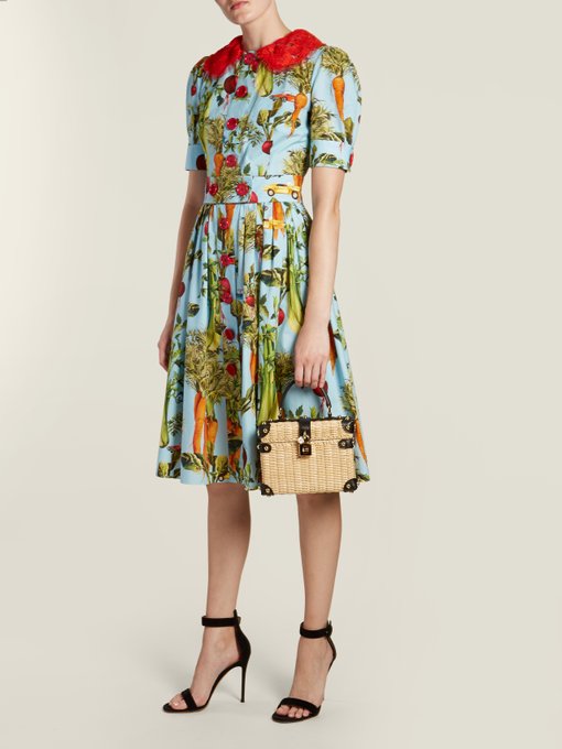 Carrot and car-print round-neck dress展示图