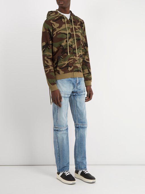 Camouflage-print hooded cotton sweatshirt展示图