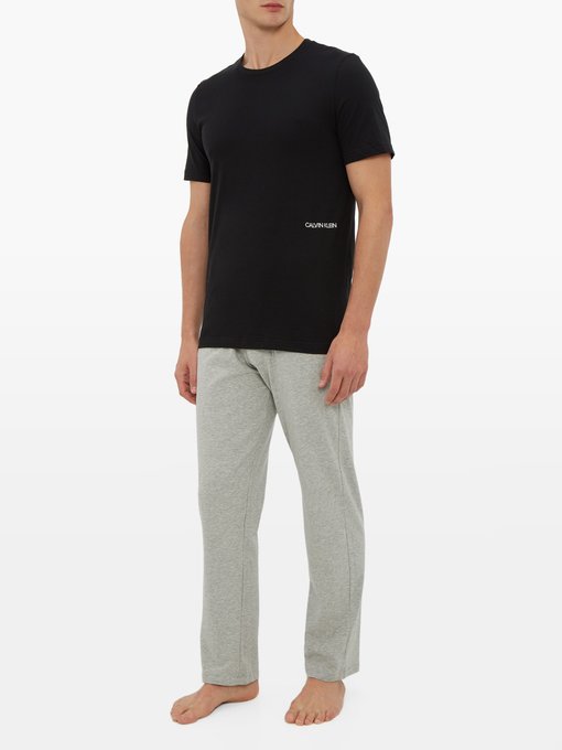 Logo-print stretch-cotton pyjama trousers展示图