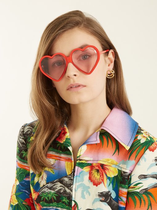 gucci heart shaped sunglasses