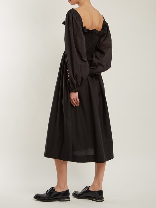 Andrea elasticated-shoulder cotton dress | Molly Goddard ...