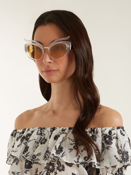 Embellished cat-eye sunglasses展示图