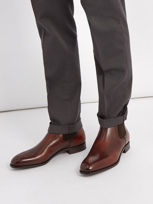 Perforated leather chelsea boots | Prada | MATCHESFASHION AU