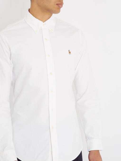 Logo-embroidered single-cuff cotton shirt展示图