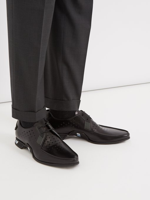 Perforated leather derby shoes | Prada | MATCHESFASHION UK