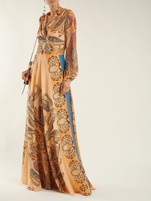 paisley silk dress