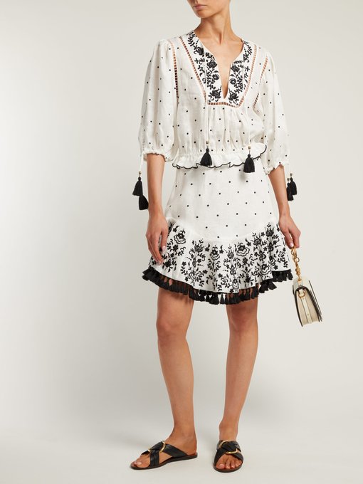 Tali embroidered linen skirt | Zimmermann | MATCHESFASHION AU