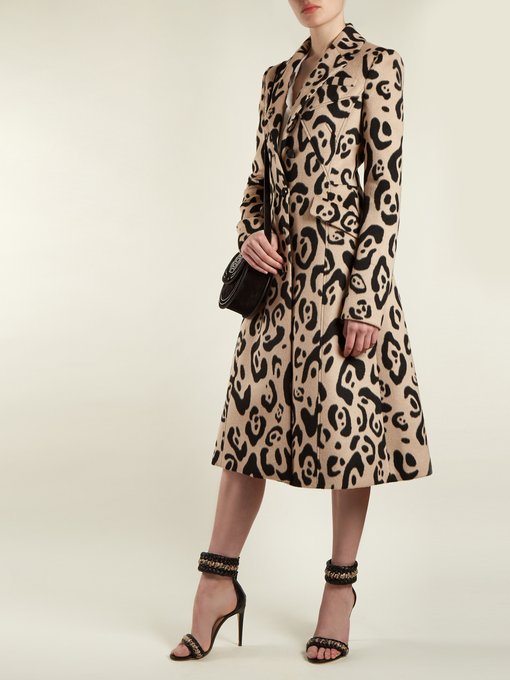 Driss leopard-print wool coat展示图