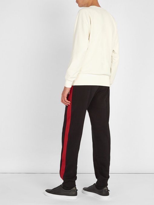 Side-stripe cotton track pants 