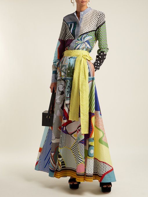 Clara printed silk-georgette blouse展示图