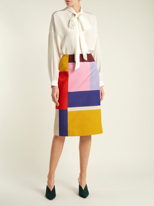Sigma Ottoman colour-block pencil skirt展示图