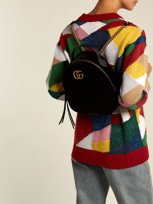 GG Marmont velvet backpack | Gucci 