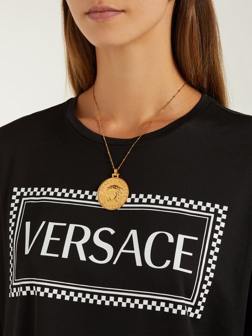 versace medusa coin necklace
