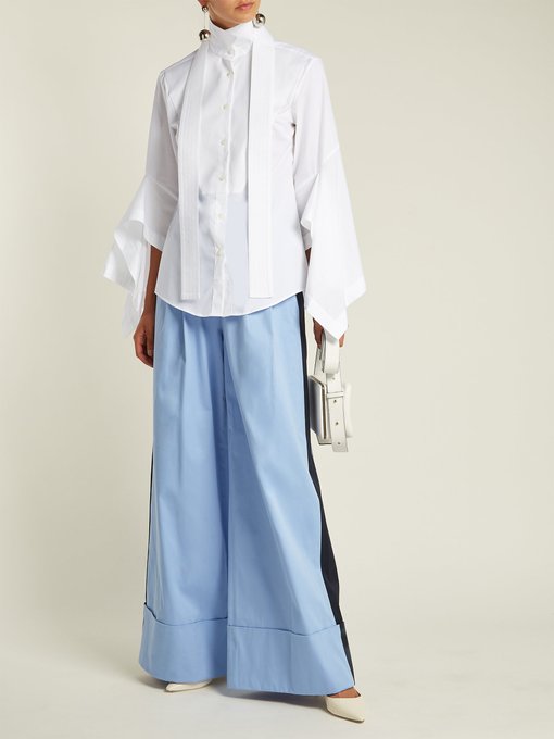 Draped sleeves cotton-poplin shirt | Palmer//Harding | MATCHESFASHION KR