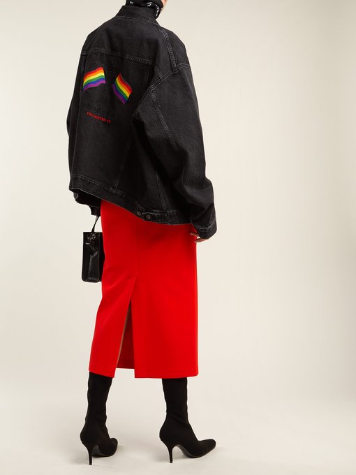 balenciaga rainbow flag denim jacket
