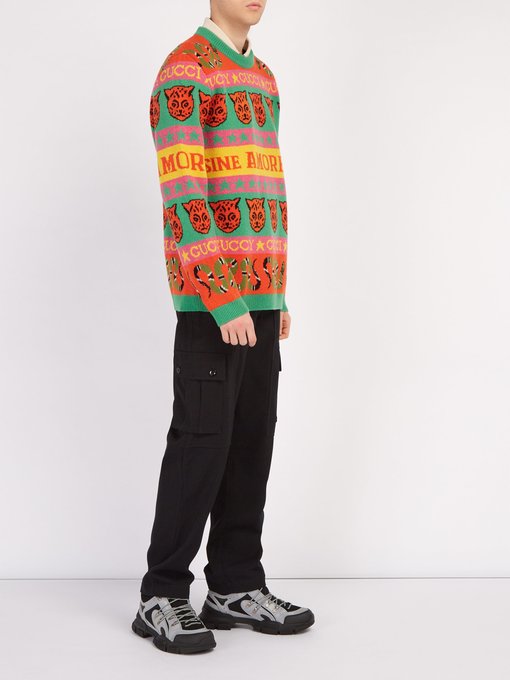 Tiger and snake-intarsia wool sweater | Gucci | MATCHESFASHION.COM US
