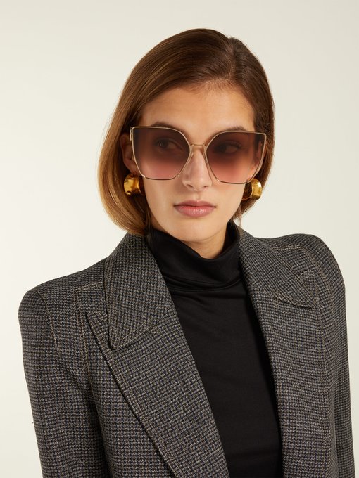 F is Fendi cat-eye metal sunglasses 