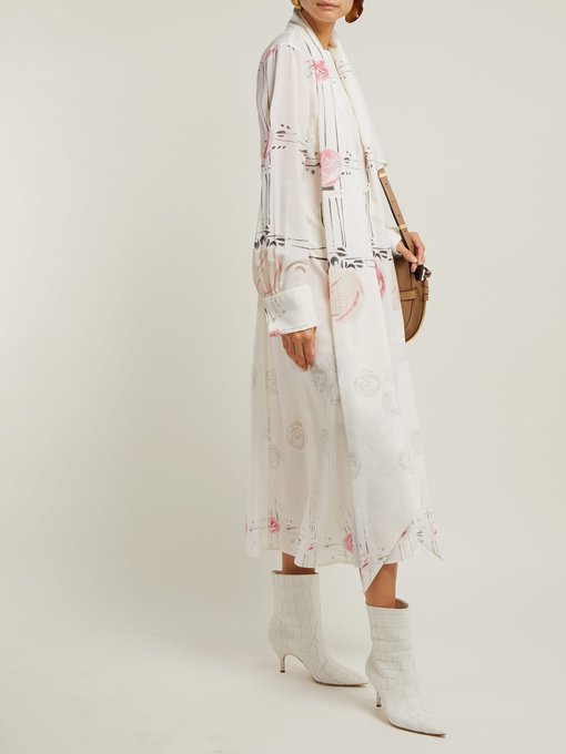 X Charles Rennie Mackintosh rose-print wool dress | Loewe ...