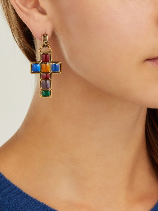 gucci cross earrings