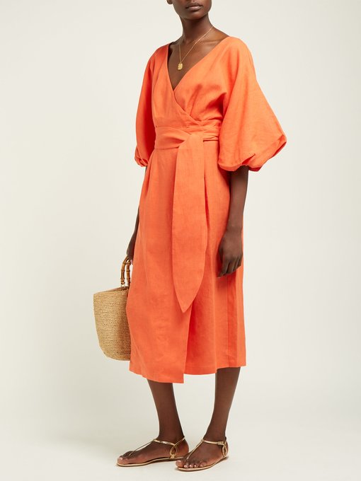 Francesca Wrap Hemp Midi Dress Mara Hoffman MATCHESFASHION UK