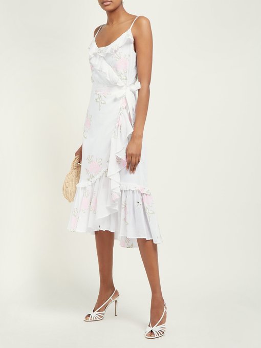 Floral-print ruffled cotton wrap dress | Juliet Dunn | MATCHESFASHION US