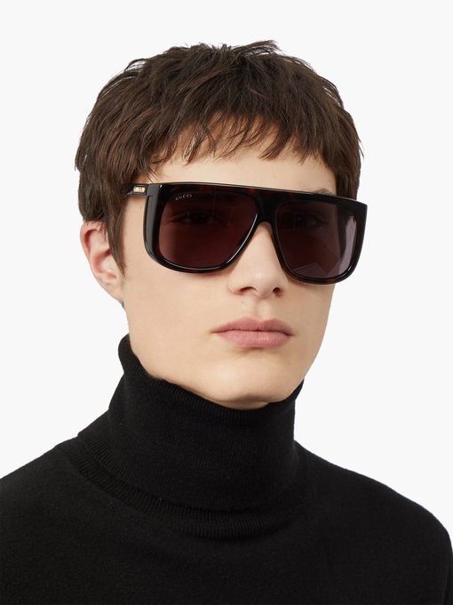 Aviator square acetate sunglasses | Gucci | MATCHESFASHION AU