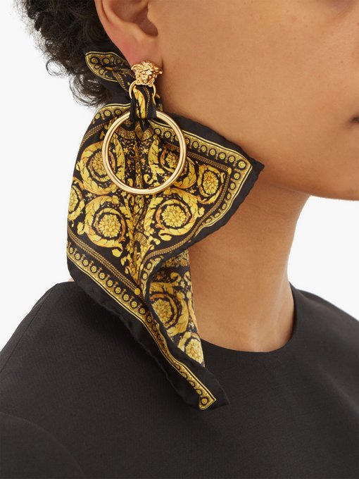 versace scarf earrings