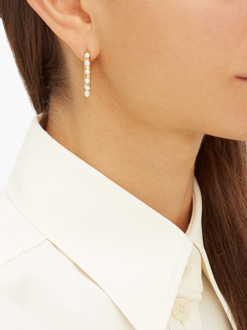 F is Fendi faux-pearl hoop earrings 