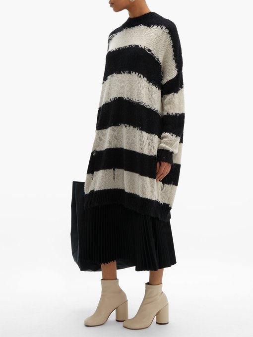 Kemily distressed-stripe wool sweater dress | Acne Studios ...