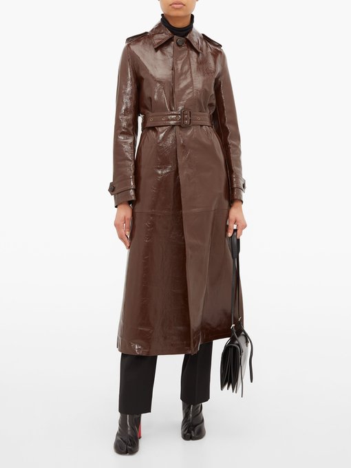 Single-breasted crinkled-leather trench coat | AMI | MATCHESFASHION AU