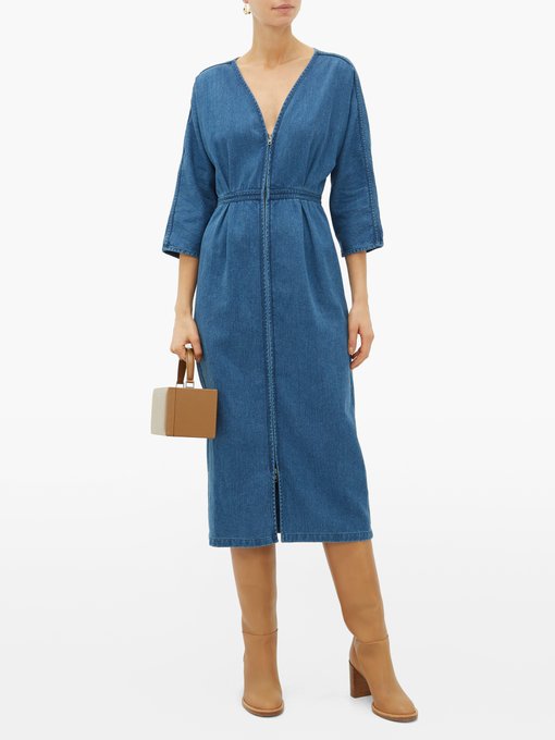 mara hoffman denim dress