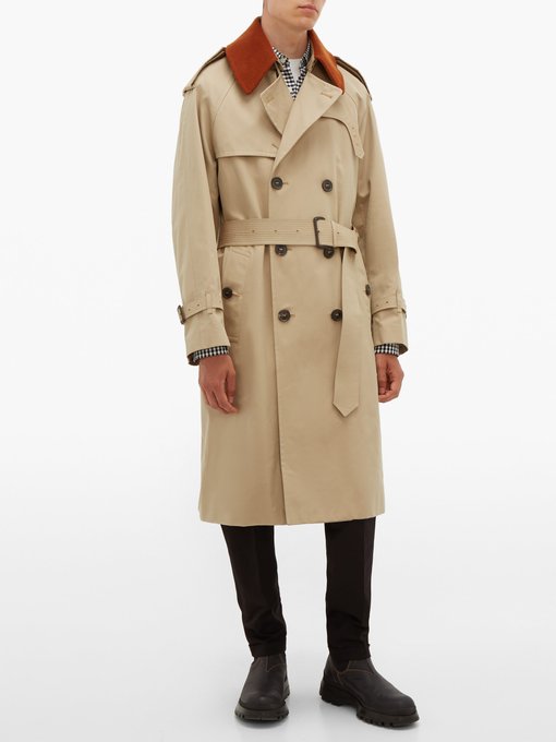 Corduroy-collar cotton-gabardine trench coat | Mackintosh ...