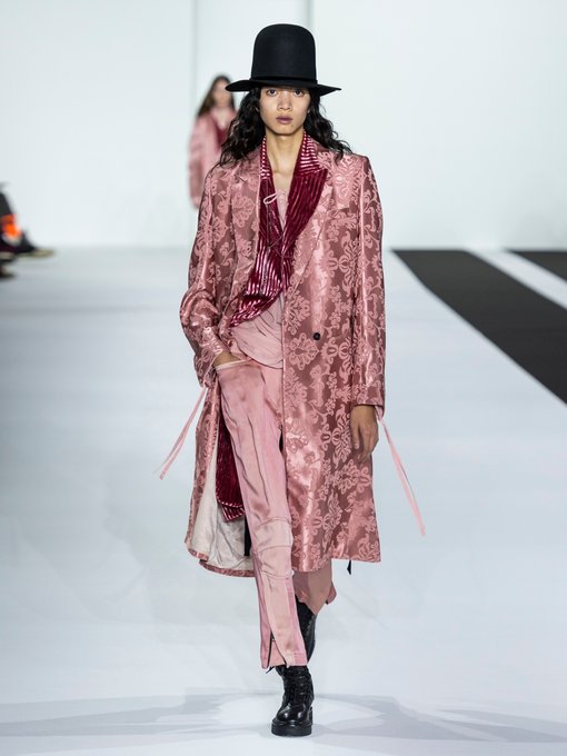 Daphne rose-jacquard longline coat | Ann Demeulemeester | MATCHESFASHION UK