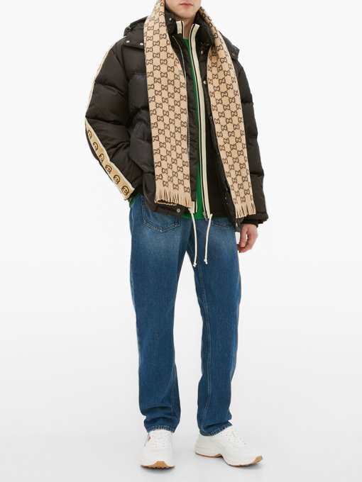 gucci double jacquard gg wool scarf