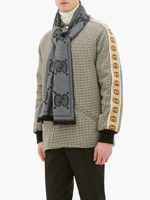 gucci jacquard wool scarf