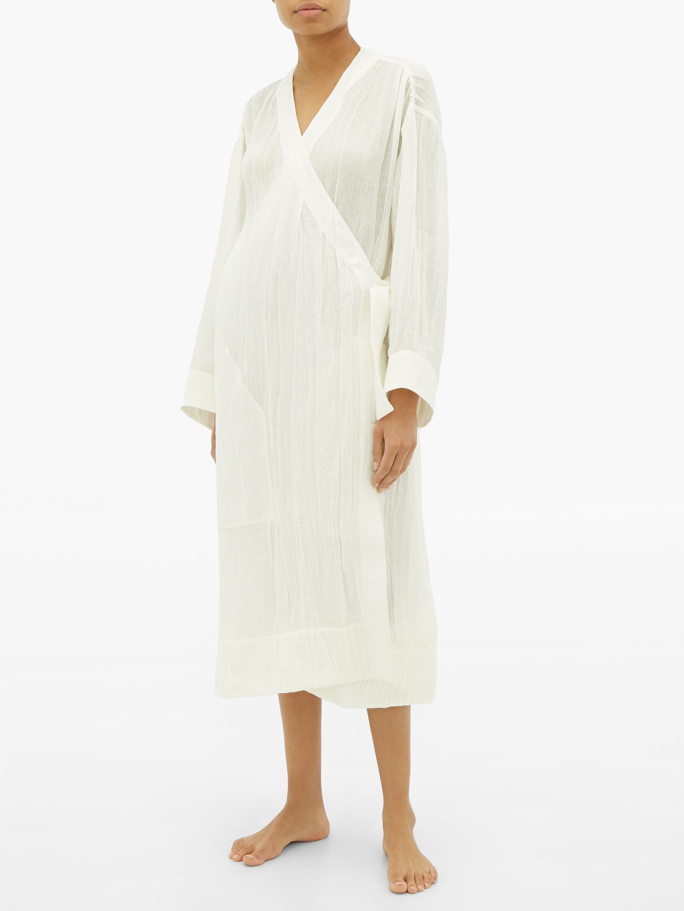 Jil Sander Exclusive To Mytheresa - Cotton And Linen Wrap Dress In ...