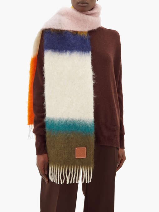 Striped mohair-blend scarf | Loewe | MATCHESFASHION UK