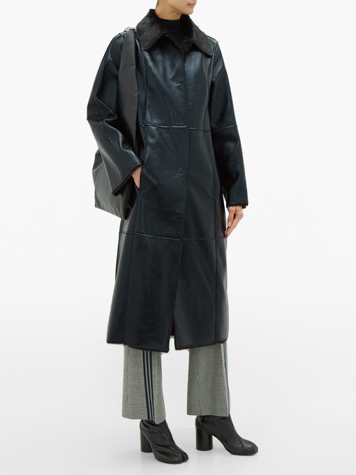 Nino single-breated reverse faux-shearling coat | Stand Studio ...