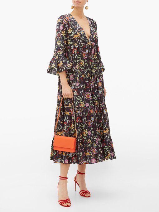 Jennifer Jane floral-print cotton midi dress | La DoubleJ ...