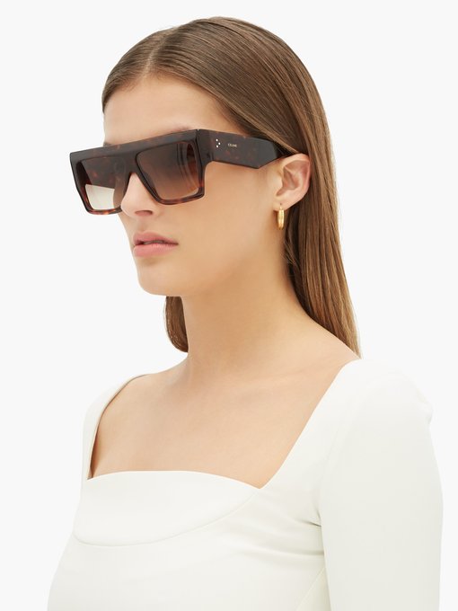 celine rectangular acetate sunglasses