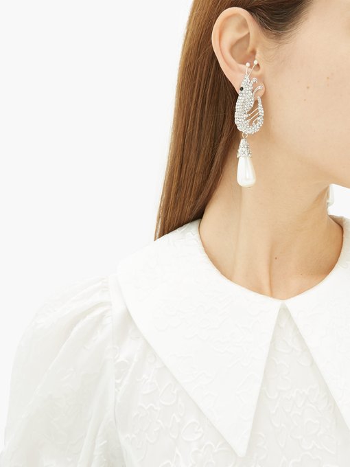 Crystal shrimp and faux-pearl drop earrings | Shrimps | MATCHESFASHION UK