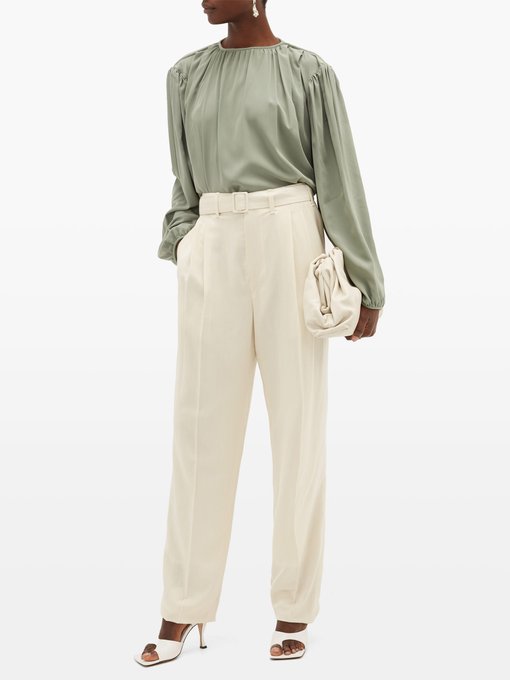Draped silk-crepe blouse | Lemaire | MATCHESFASHION UK