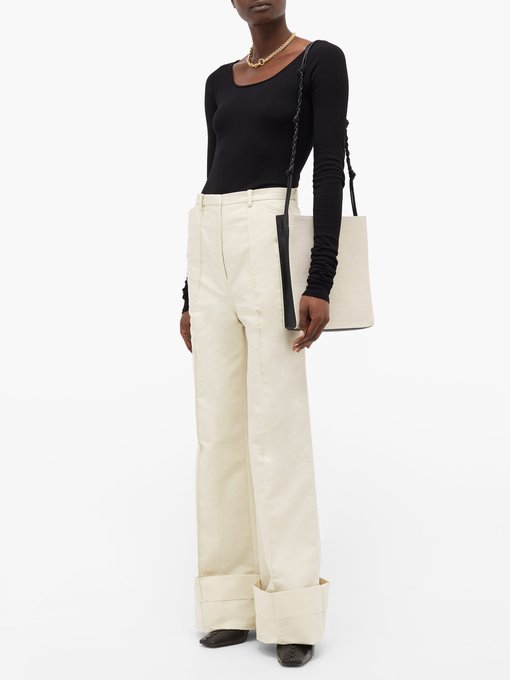 Wide-leg cotton-blend twill trousers | Lemaire | MATCHESFASHION US