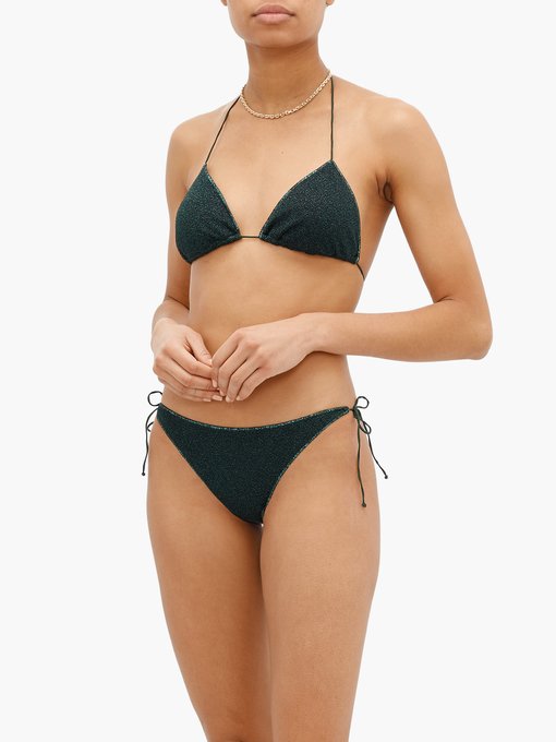 metallic triangle bikini