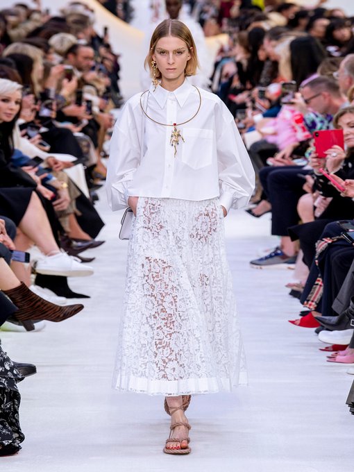 Pleated lace midi skirt | Valentino | MATCHESFASHION US