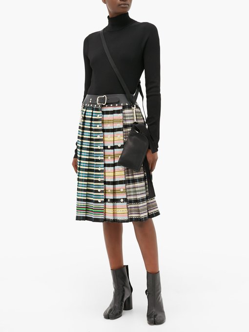 Leather waistband pleated-wool skirt | Chopova Lowena | MATCHESFASHION UK