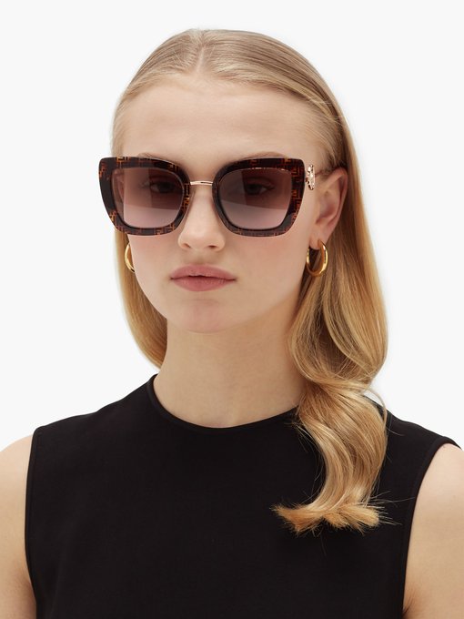 fendi logo cat eye sunglasses
