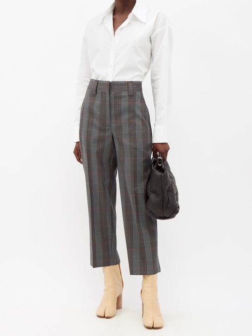 Wool-blend houndstooth cropped trousers | Acne Studios | MATCHESFASHION UK